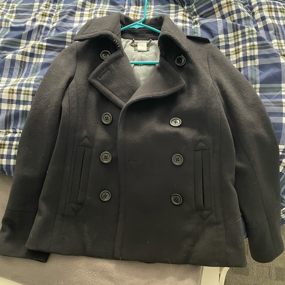 J. Crew black pea coat - Picture 2 of 3
